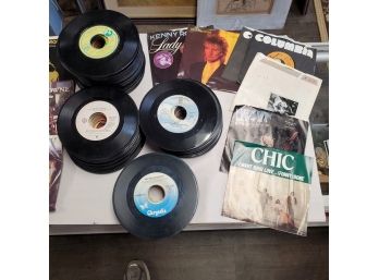 Lot Of Vintage 45 Rpm Records  - Approx 180 Records From Numerous Top Recording Artists- 15 Jackets     C5