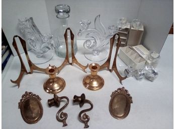 Beautiful Brass, Silverplate And Decorative Glassware Lot      A3
