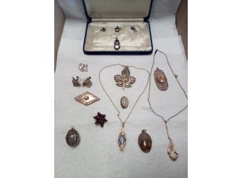 Gorgeous Ca 1920s Antique Estate Jewelry - Necklaces, Pins, Earrings (pair & Solos), Pendants D5