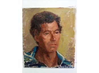 Oil On Canvas, Male Portrait, Signed By Artist (Albert) Bauer 83. (portrait On Back Too.)  WA