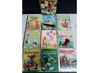 70s Golden Books - Bullwinkle, Mickey Mouse, Porky Pig & Bugs Bunny, Smokey Bear, Scuffy Tugboat  UNTAB