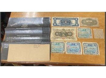 US Army Soldier's WWII Discharge Papers, Military Letter, & Foreign Paper Money He Collected During Service