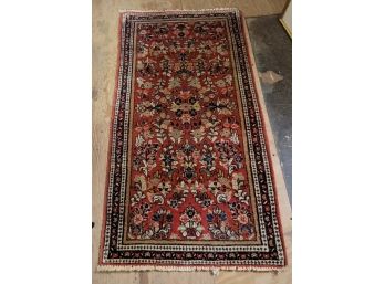 Lovely Area Hand Woven Wool Rug Made In Iran    E1    47 X 26