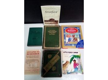7 Books: 1881 Ballads Of Bravery, Stratford (CT) Postcard History Series, Record A Book, Epitaths & More UNTAB
