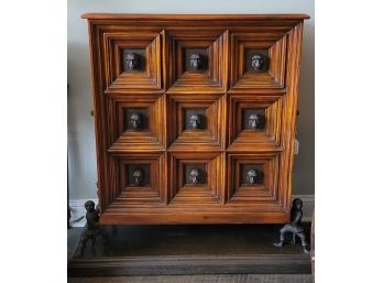 The Humorous Monkey Chest By Theodore Alexander - 9 Drawers Of Mahogany, Brass And Bronze