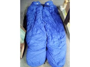 Beautiful North Face Double Goose Down Royal Blue & Black Mummy Bags - Use Separate Or Together CVB