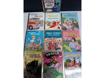 Large Lot 70s Little Golden Book Classics -Bible Stories, Land Of The Lost, Sesame Street, Shazam & More UNTAB