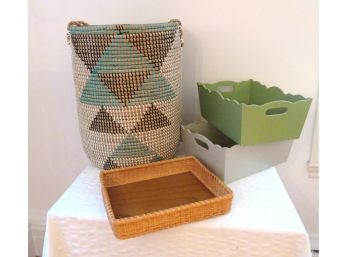 Large Woven Laundry Basket Decorative Boxes