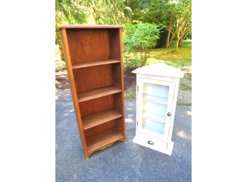 Book Case And Shabby Chic Wall Cabinet