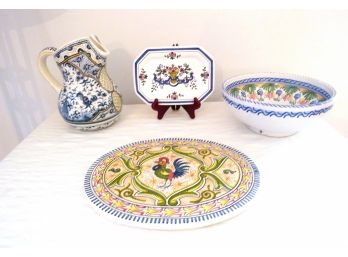 4 Piece Spain And Portugal Painted Ceramic Pottery