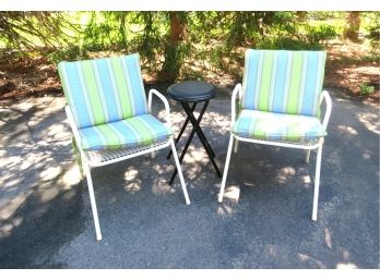 Pair Of Emu Wire Chairs With Folding Black Seat