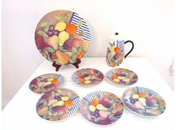 Gien France Fruit Plates And Pitcher