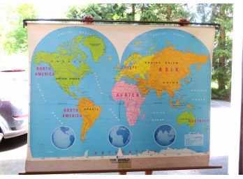 School House Roller World Map 1980