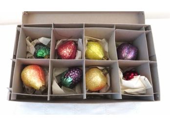 8 German Christmas Ornaments In Box