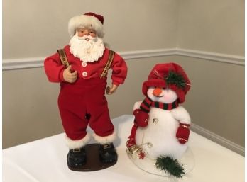 Santa And Snow Man Figurines - NEW CAANAN PICKUP