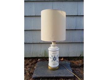 Vintage Milk Glass And Brass Lamp - FAIRFIELD PICKUP