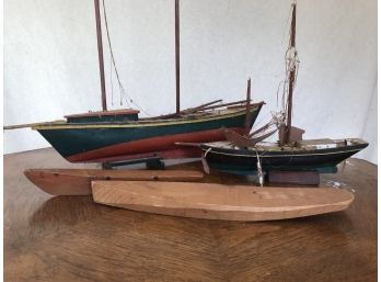 Vintage Wood Model Sailboats - Unfinished - FAIRFIELD PICKUP