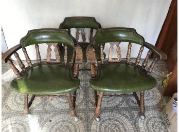 Vintage Leather Captains Chairs - FAIRFIELD PICKUP