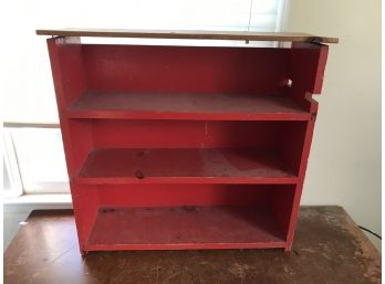 Small Red Painted Pine Bookshelf - FAIRFIELD PICKUP