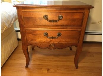 Ethan Allen Two Drawer Hardwood End Table