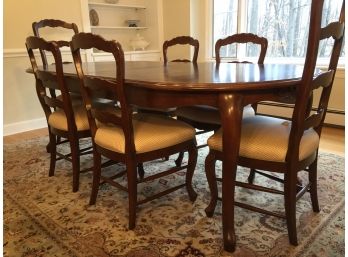 Beautiful Hardwood Dining Table And Six Ladder Back Chairs