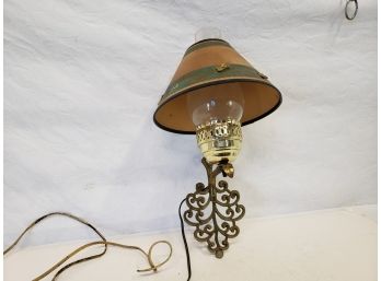 Vintage Wall Light Sconce Hurricane Glass With Shade