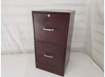 2 Drawer Metal File Cabinet Brown