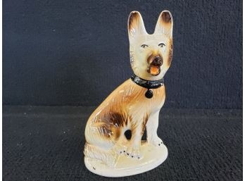 Antique Porcelain 8' German Shepherd Figurine - Made In Brazil
