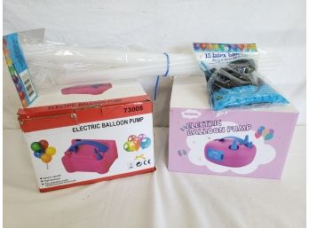 Two Electric Balloon Pumps & Latex Balloons