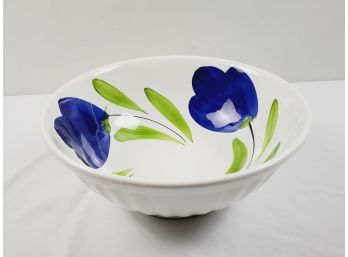 La Primula SRL Blue Flowers Large  Bowl Italy