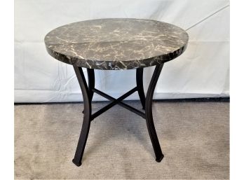 Faux Marble And Metal 21' Outdoor Patio Table