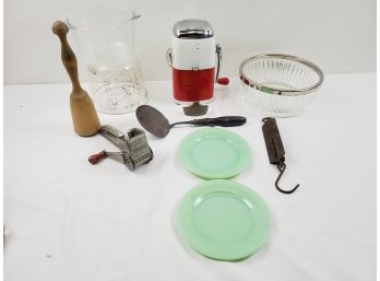 Antique & Vintage Kitchen Tools & Gadgets & More, Coca Cola, Fire King, Mouli Grate, Chatillon Scale & More