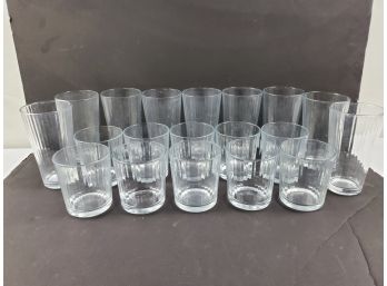 Set Of Clear Ribbed Everyday Kitchen Glassware