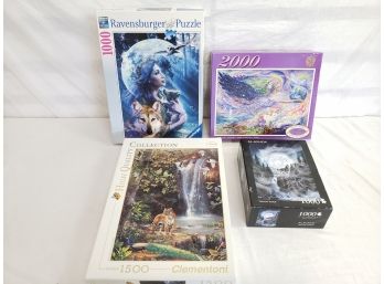 4 Used Mystical Jigsaw Puzzles - 1000 & 2000 Pieces