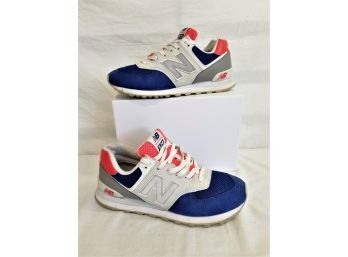 Men's New Balance 574 Classic Blue/red Running Sneakers Size 9.5M