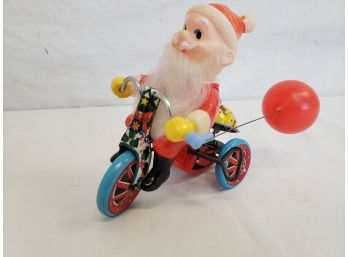 Wind Up Santa Claus On Tricycle