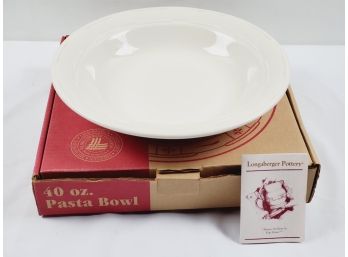 Longaberger Pottery 40 Ounce Off White Pasta Bowl