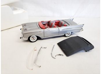 1957 Chevy Bel Aire Fuelie Convertible Metal Model Toy Car  -Needs Some Glue