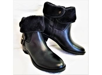 NEW Women's Naturalizer Water Resistant Black 'Metro' Boots With Fur Lining Size 8.5