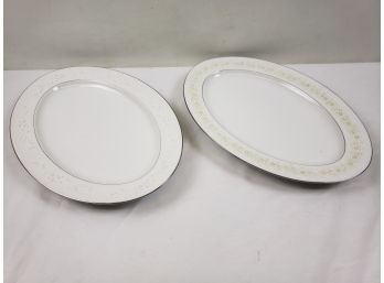 Two Wyndham  Japan 14inch Serving Platters - Meadow Dale Pattern
