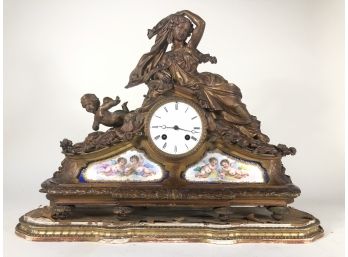 Napoleon III Gilt Bronze Mantel Clock