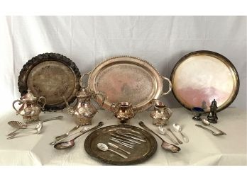 Mixed Lot Of Silver-Plated Dinnerware With Wallace Bros Silver Co., Betty Lou Spoon And W. M. Rogers