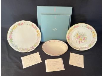 Lovely Lenox Lot With The Constitution Cake Plate, Plate And Server With Paperwork