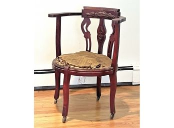 Antique Early 20th Century Renaissance Revival Walnut Corner Chair