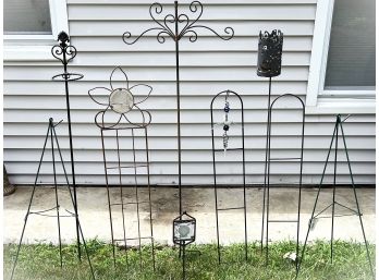 Lot Of Nine Outdoor Stands & Decorations