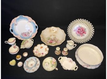 Mixed Porcelain From Limoges France, Bavaria, Leuchtenburg, Anysley, Nippon, Haviland, Belleek & More