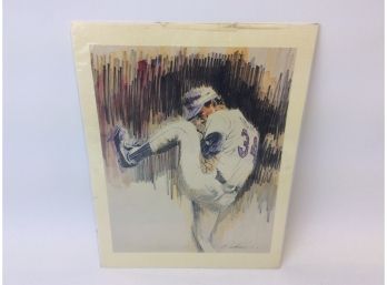 1993 Nolan Ryan Print Of Drawing Art