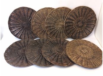 Set Of 8 Wicker Woven Dinner Plate Mats