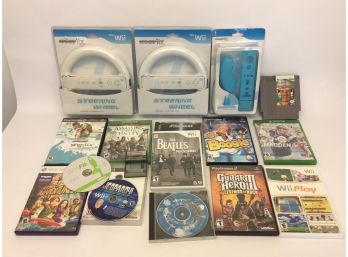 Mixed Lot Video Games Playstation 2 Xbox Nintendo Wii Steering Wheel