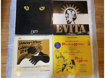 Broadway Cast Recordings On Vinyl Evita Cats Man Of La Mancha Golden Boy